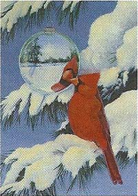 Cardinals Reflection Garden Flag 12x18