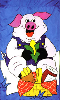 Picnic Pig Applique Flag 28x40
