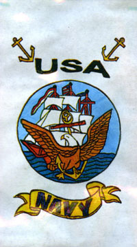 Navy Applique Flag 28x48