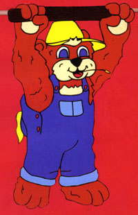Farmer Bear Applique Sculpted Flag 28x48