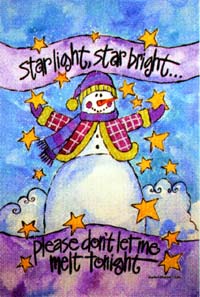 Starlight Snowman Garden Flag 12x18