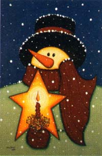Snowman Candle Garden Flag 12x18